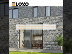 Portas de acordeão e portas de duplo vidro empilhadas de alumínio resistentes a furacões